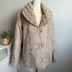 Normel Women’s Size Large Sand 100% Suede Jacket Western Coat Made In Mexico